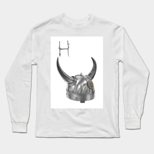 H for horns alphabet illustration Long Sleeve T-Shirt